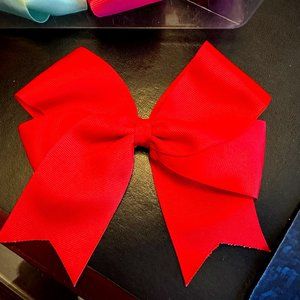 Hair Bow-Red grosgrain ribbon-6 1/2 inch -Excellent